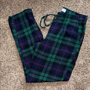 Men’s Flannel Plaid Green and Blue Pajama Pants